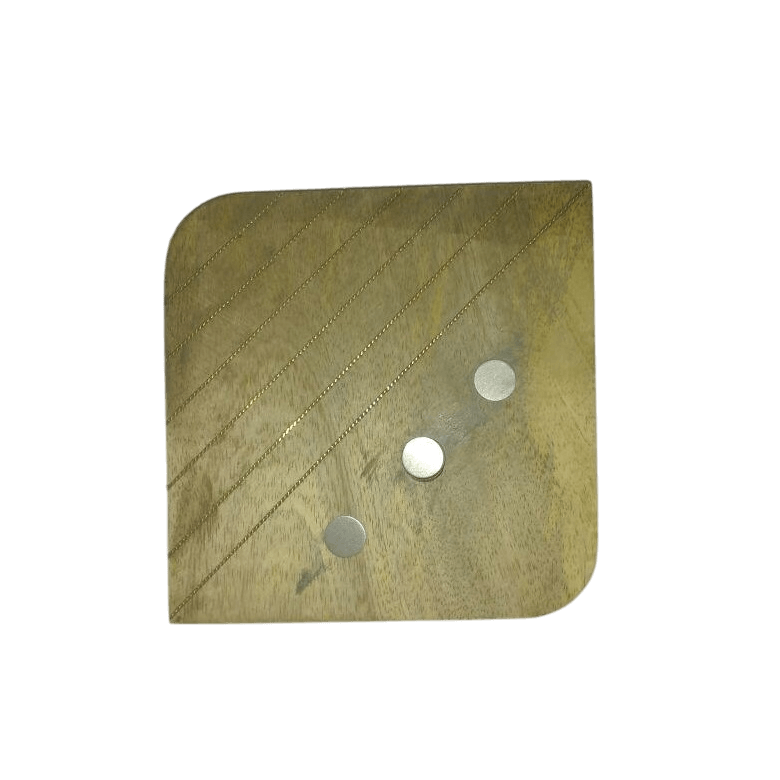 WOOD & BRASS COASTER SQUARE SHAPE (POLISH)